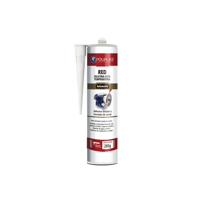 Sellador Alta Temperatura rojo 280ML Polisil HT Poliplas