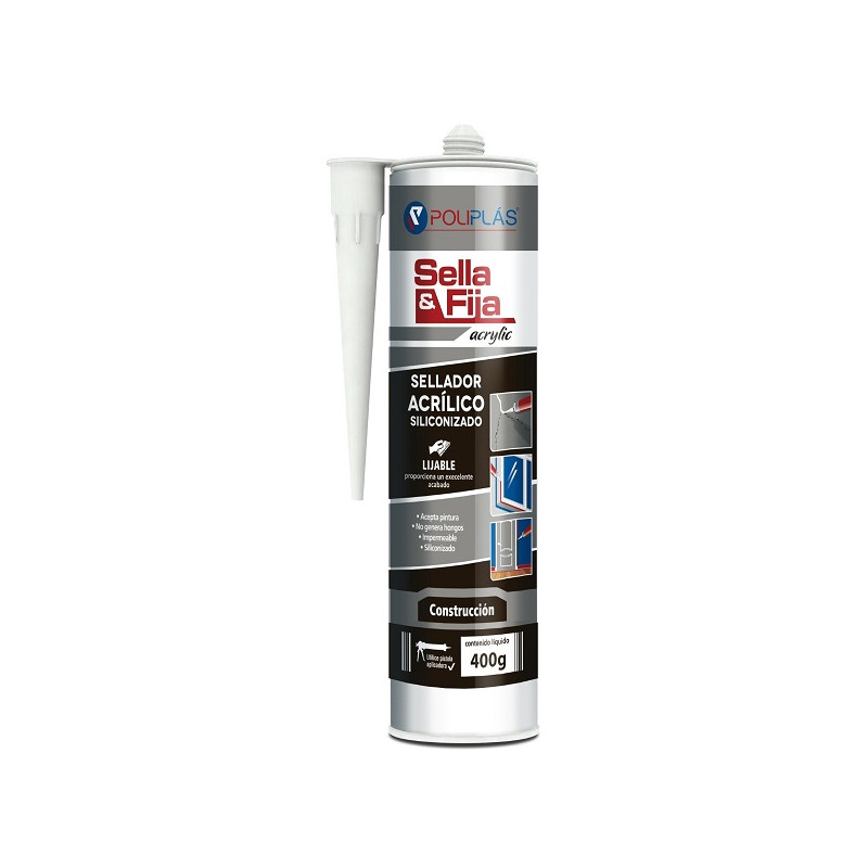 sellador silicona Sella y Fija blanco 300ml Poliplas