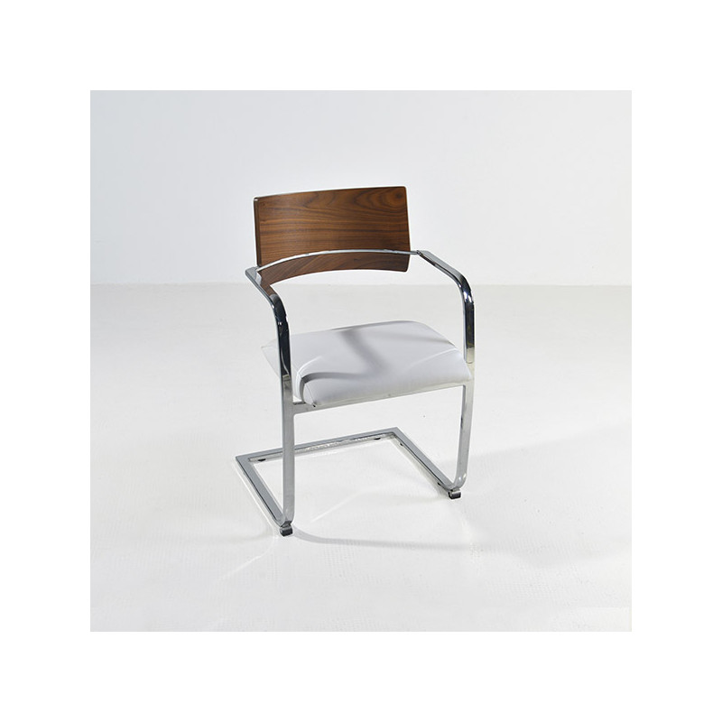 Silla 505 asiento tapizado respaldo madera Simet