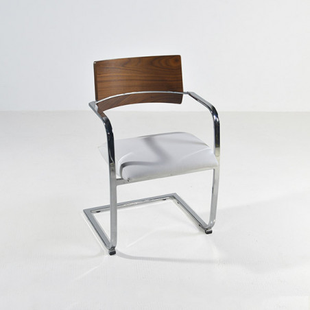 Silla 505 asiento tapizado respaldo madera Simet