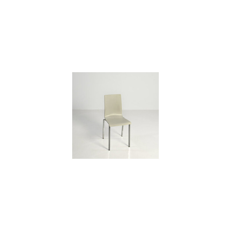 Silla 929 blanca cromada Simet