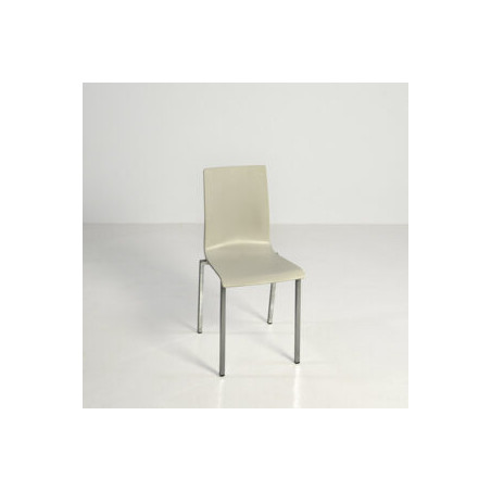 Silla 929 blanca cromada Simet