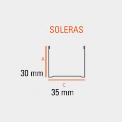 Solera 35 x 30mm 2.6 mts...
