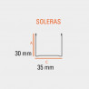 Solera 35 x 30mm 2.6 mts para construccion en seco
