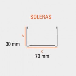 Solera 70 x 30mm 2.6 mts...