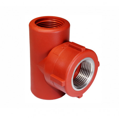 Te con inserto metalico H 1/2" polipropileno Polimex