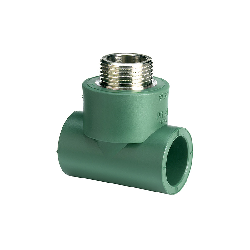 Tee 25 mm inserto macho 1/2" termofusion