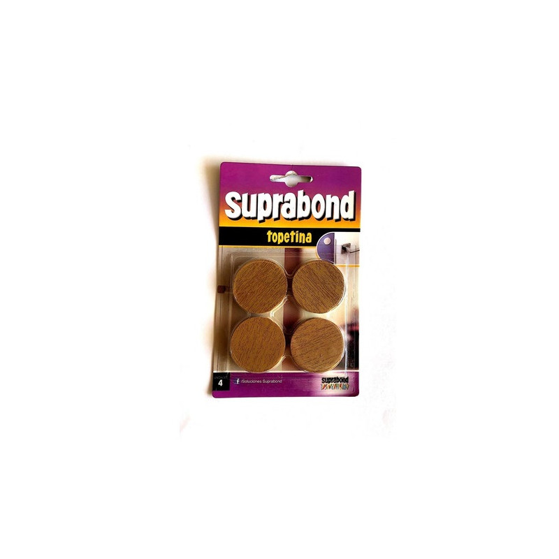 4 topetinas circulares 38mm simil madera Suprabond