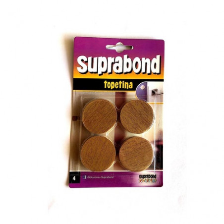 4 topetinas circulares 38mm simil madera Suprabond