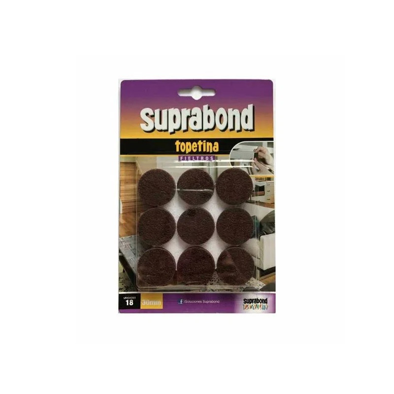 18 topetinas circulares fieltro 30mm Suprabond