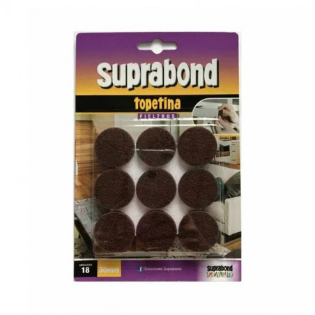 18 topetinas circulares fieltro 30mm Suprabond