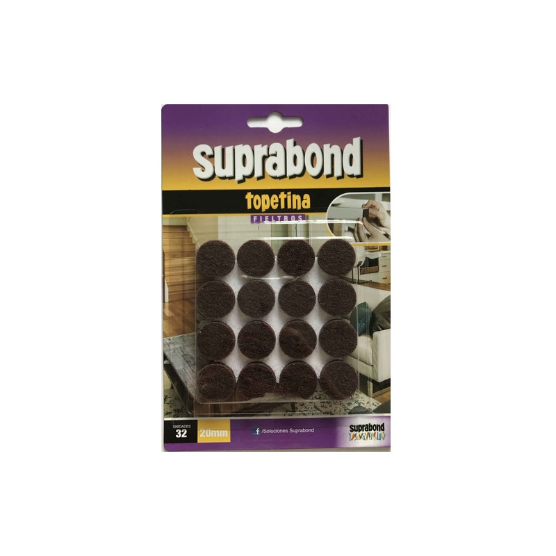 32 topetinas circulares fieltro 20mm Suprabond