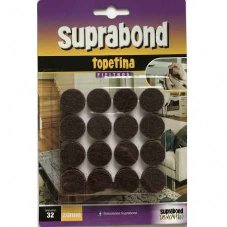 32 topetinas circulares fieltro 20mm Suprabond