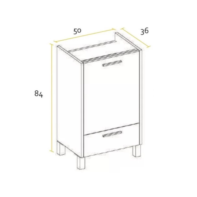 Vanitory 50cm Live PVC wengue y blanco Buona