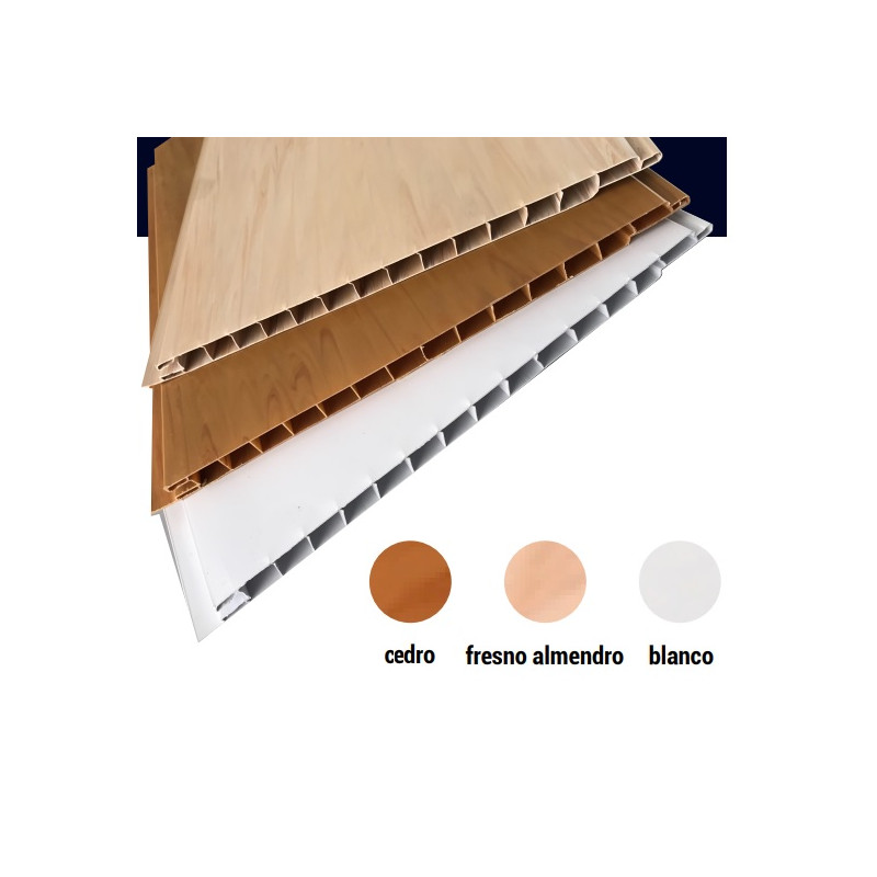 Varilla cielorraso PVC fresno 20 cm x 6 mts
