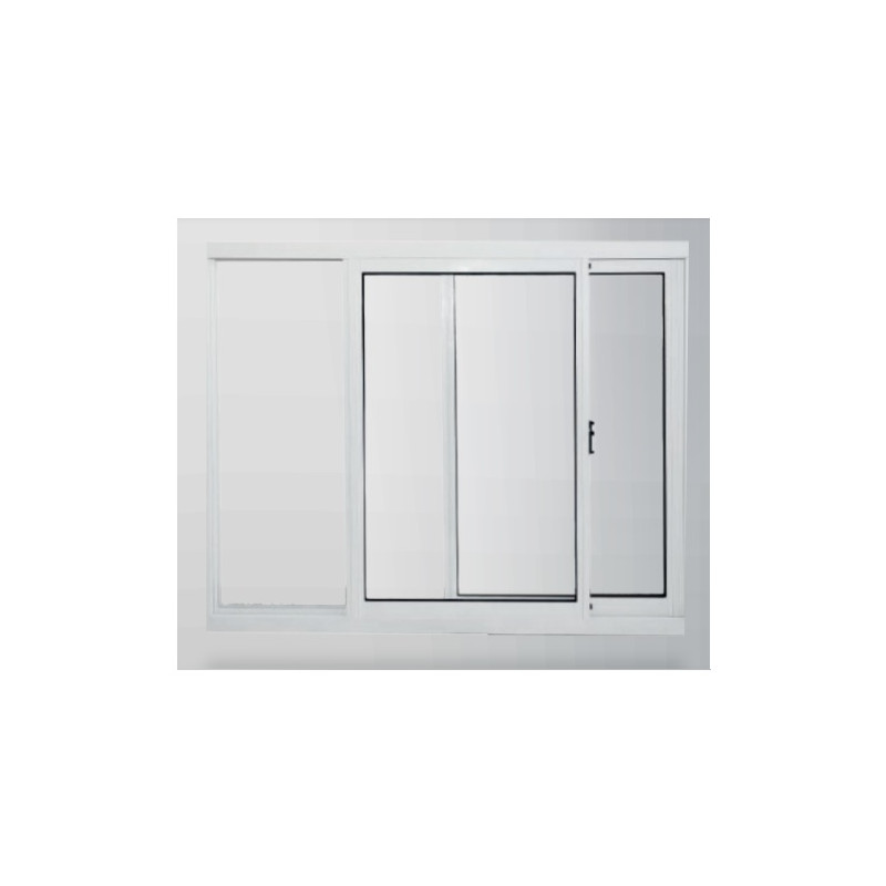 Ventana corrediza 100 x 40 cm sin guia aluminio blanco