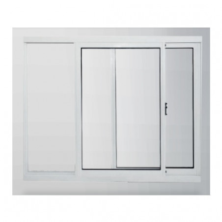 Ventana corrediza 80 x 40 cm sin guia aluminio blanco