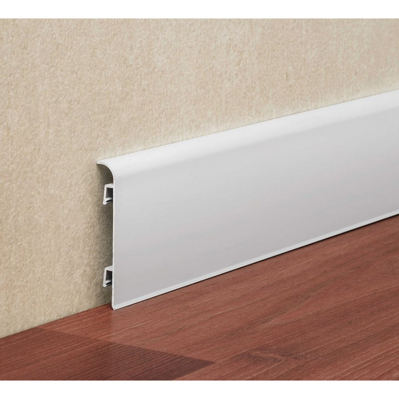 Zocalo aluminio Apolo 70mm cromo mate Atrim