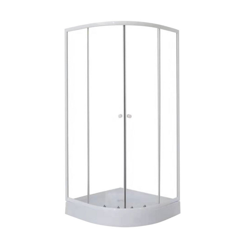 Cabina para ducha curva vidrio transparente 80 x 80cm Gloa