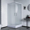 Cabina recta 80 x 80 esfumada perfil cromo