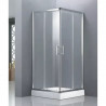 Cabina recta 80 x 80 transparente perfil cromo