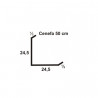cenefa lateral chapa galvanizada 25 x 25 cm 2 mts
