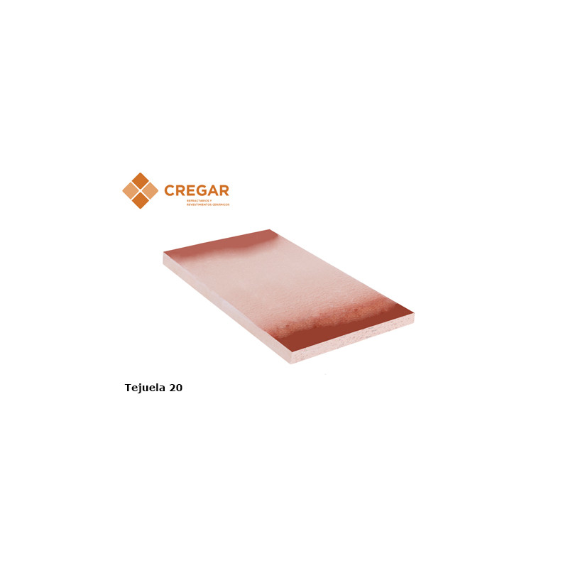 tejuela refractario 229 x 114 x 20mm tonalizado Cregar
