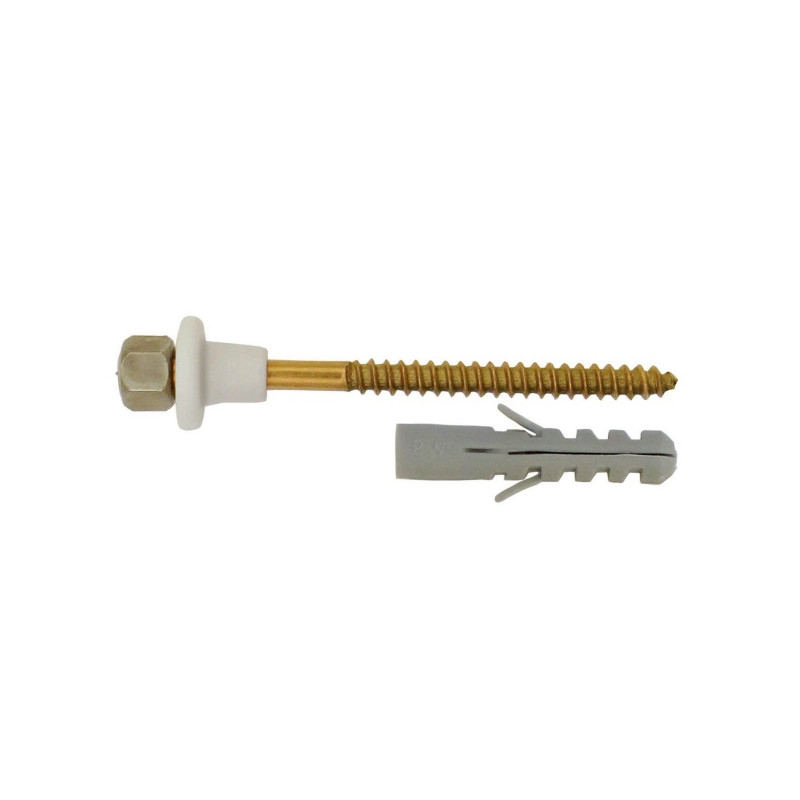 Tornillo para fijacion inodoro 22 x 70mm con buje y tarugo