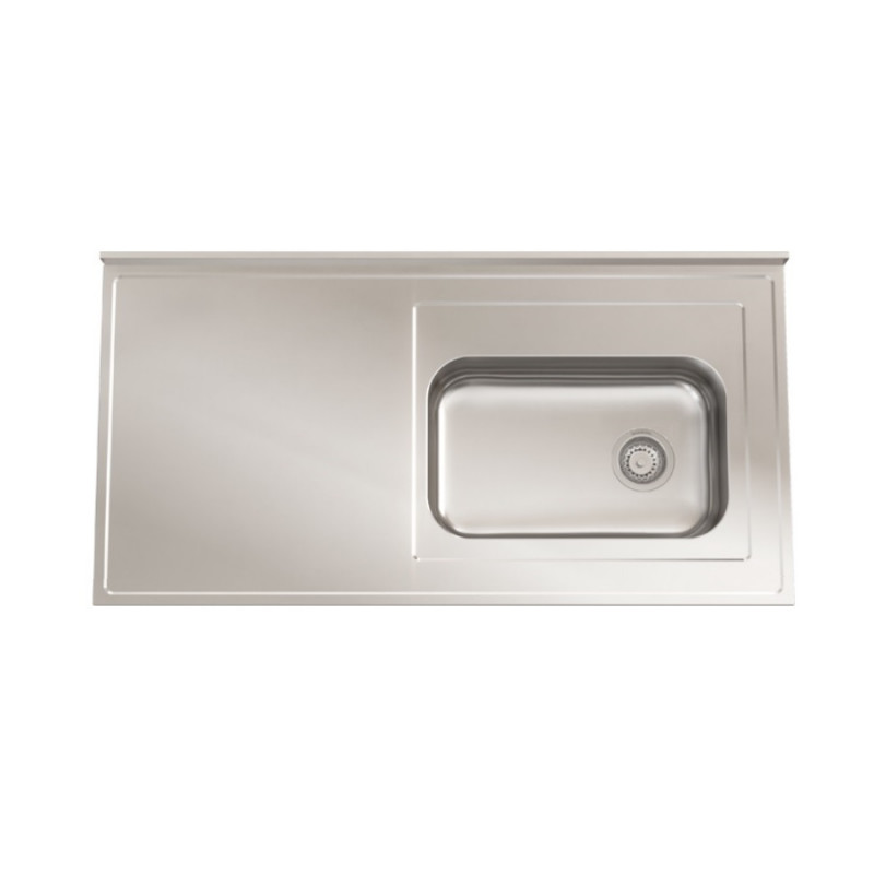 Mesada acero 430 120cm con pileta ZZ52 derecha