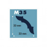 moldura poliestireno M35 33x33 mm tira 2 mts