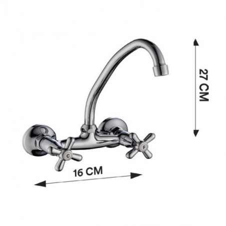 griferia de pared dos aguas pico alto TGPlast