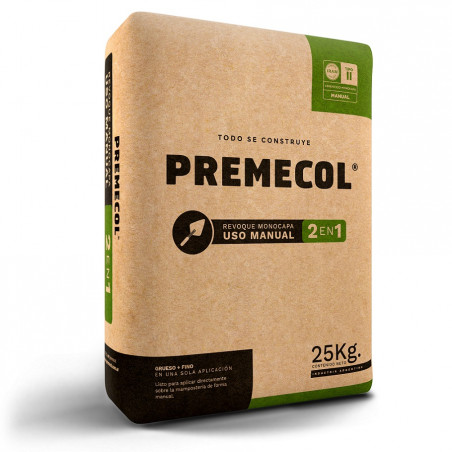 revoque monocapa 2 en 1 manual 25 kg Premecol