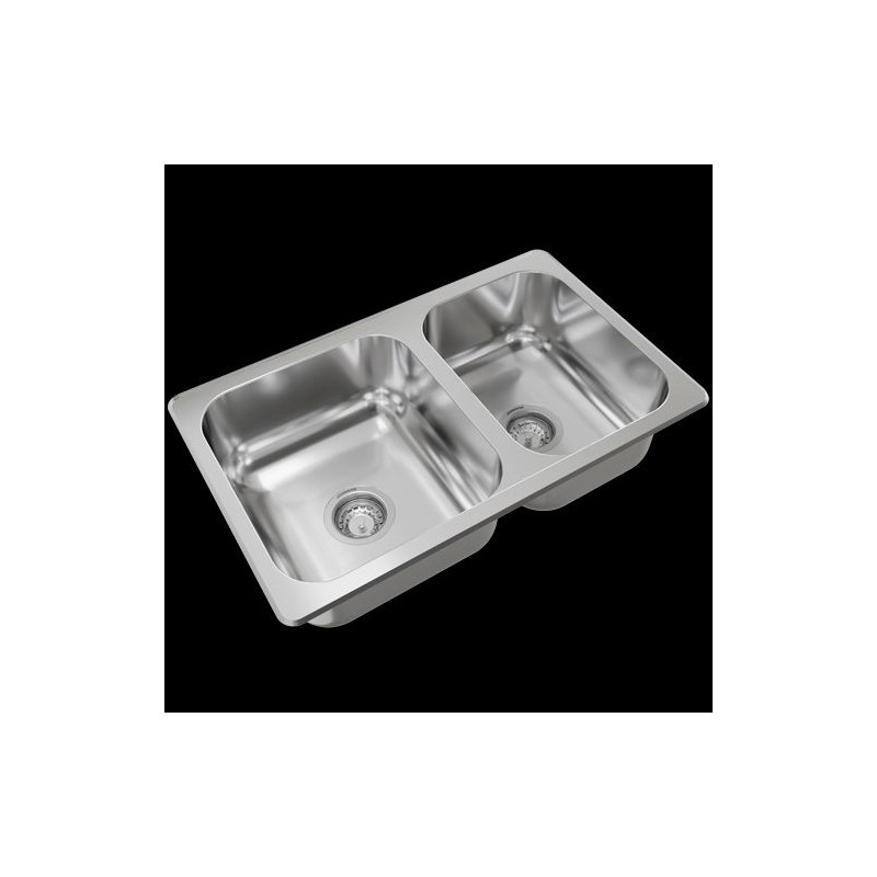 pileta doble R63/18F acero inox 304 Johnson Acero