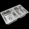 pileta doble R63/18F acero inox 304 Johnson Acero