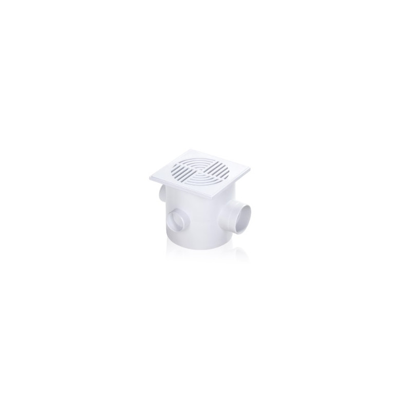 Pileta patio PVC 4 entradas 40 x 63cm rejilla 15 x 15cm