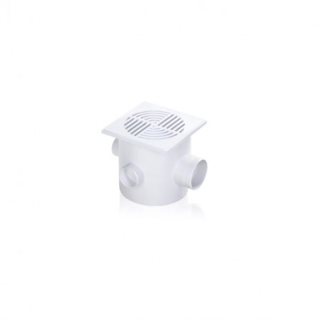 Pileta patio PVC 4 entradas 40 x 63cm rejilla 15 x 15cm
