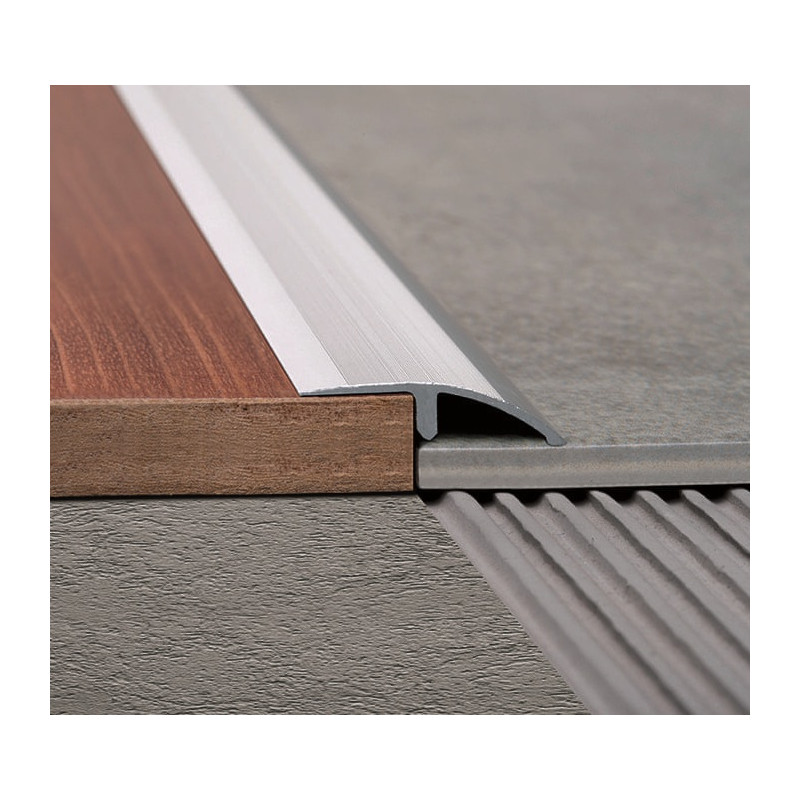 tapa desnivel aluminio 41mm plomo mate Atrim