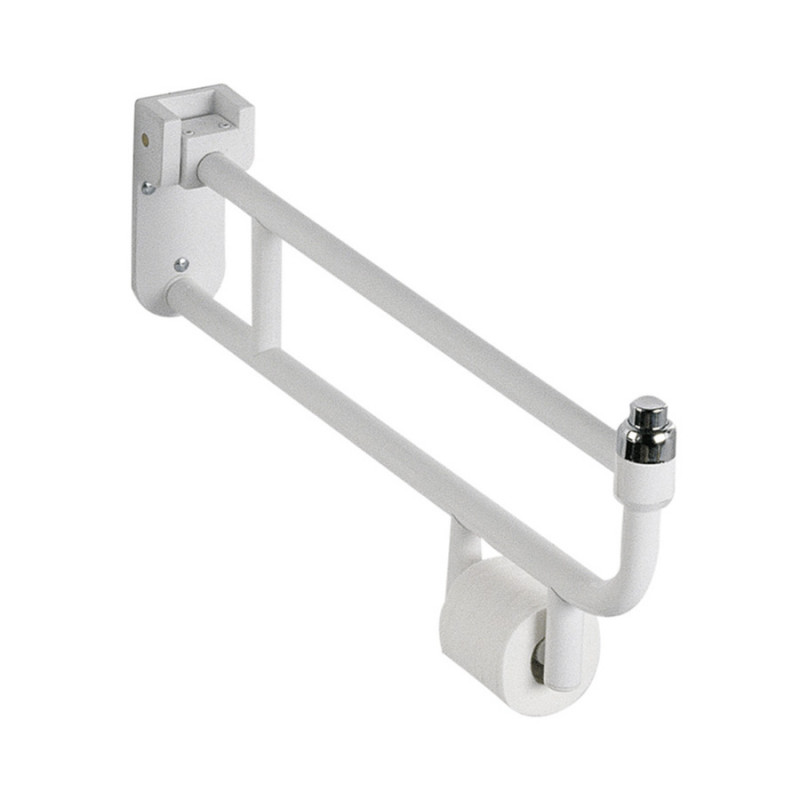 barral rebatible con porta rollo 80cm VTEPA blanco Ferrum