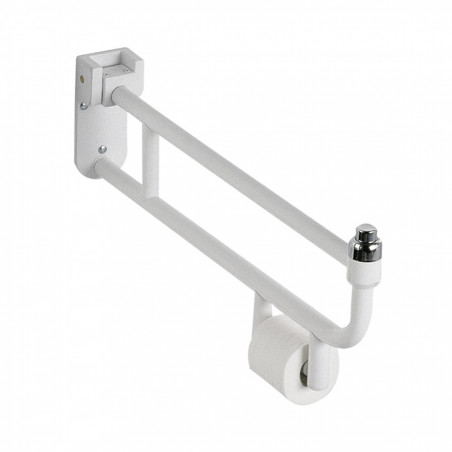 barral rebatible con porta rollo 80cm VTEPA blanco Ferrum