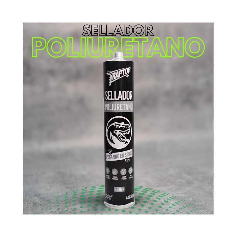 Sellador PU40 gris 450 grs raptor