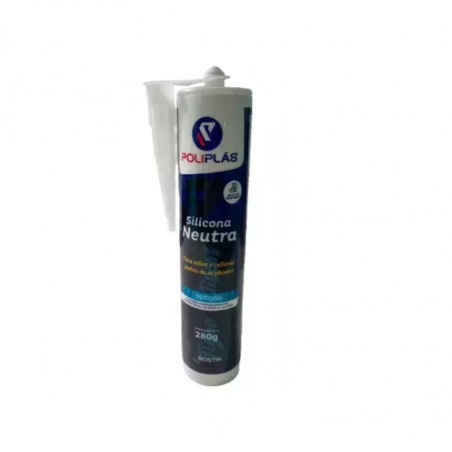 sellador silicona acetica Neutra blanco 280ML Poliplas