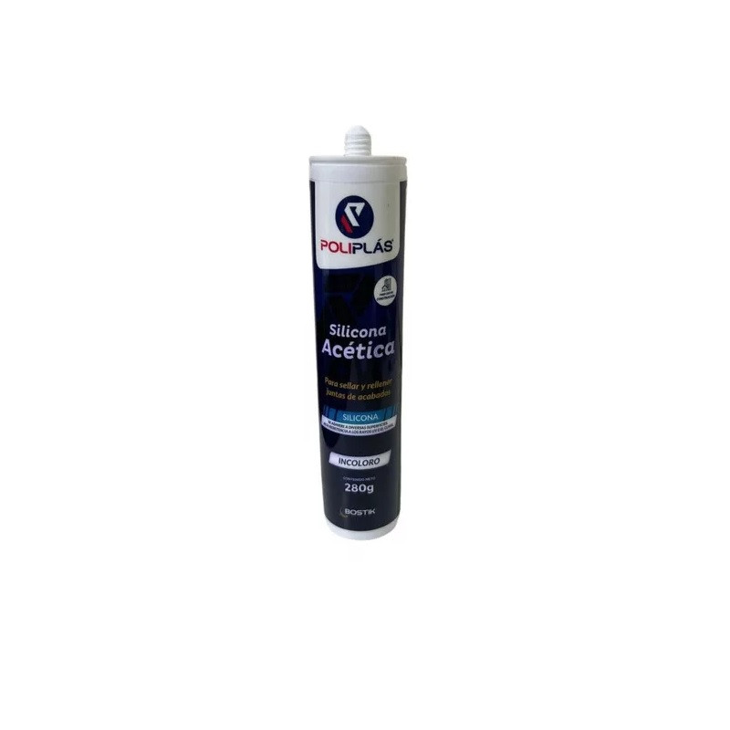 Sellador silicona uso general transparente 280ML Poliplas