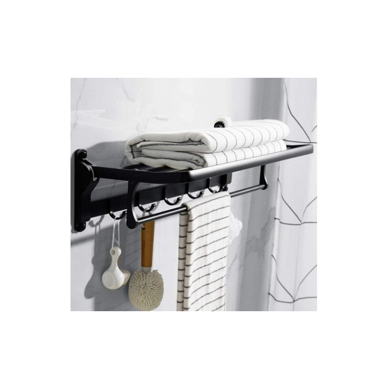 Organizador toallero rebatible 60 cm negro D'Accord