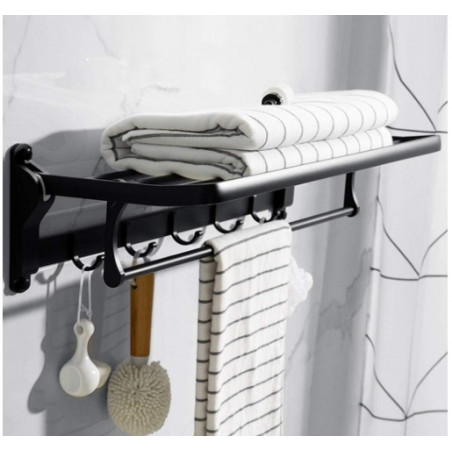 Organizador toallero rebatible 60 cm negro D'Accord