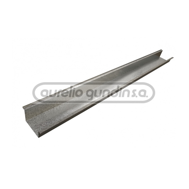 canaleta rectangular chapa galvanizada 2 mts