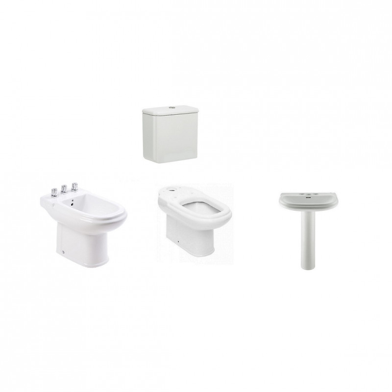 Juego sanitarios Dama blanco Roca
