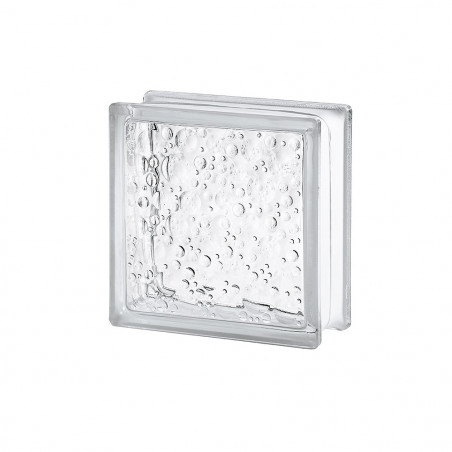 Ladrillo de vidrio incoloro burbuja Savona 19x19x8 cm