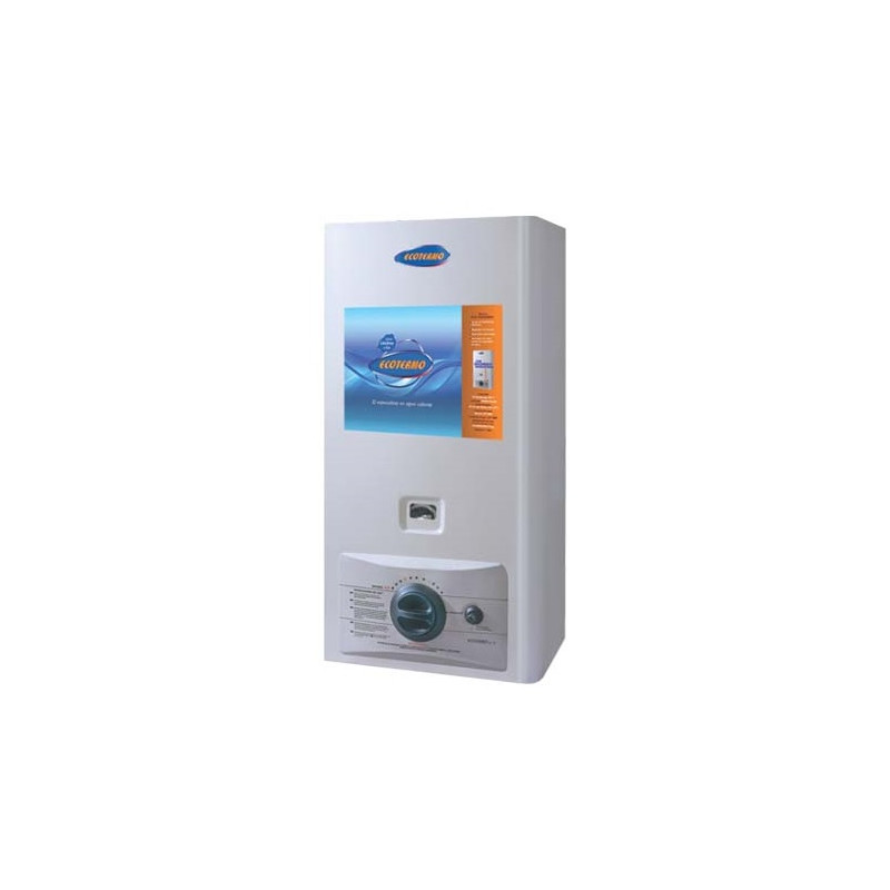 Calefon 14lts encendido piezoelectrico Gas Natural Ecotermo