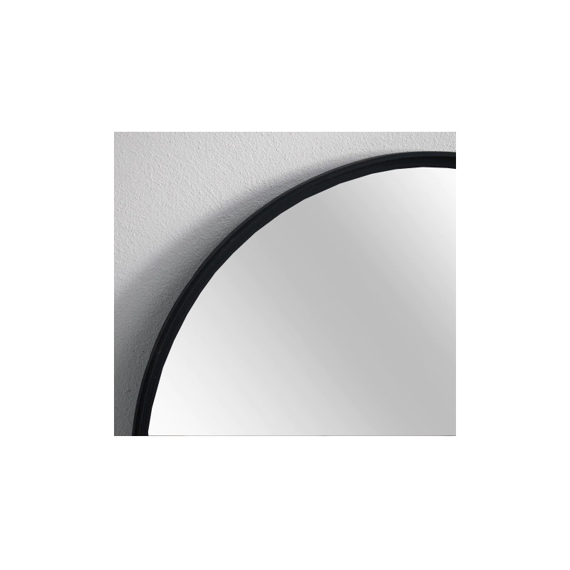 Espejo simil hierro redondo 50 cm negro Maja