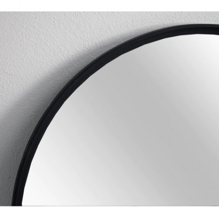 Espejo simil hierro redondo 60 cm negro Maja